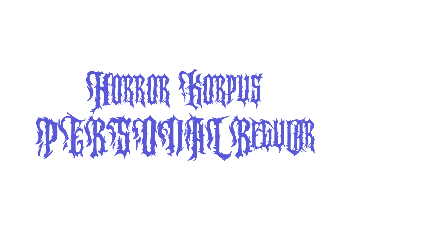 Horror Korpus PERSONAL Regular Font Download