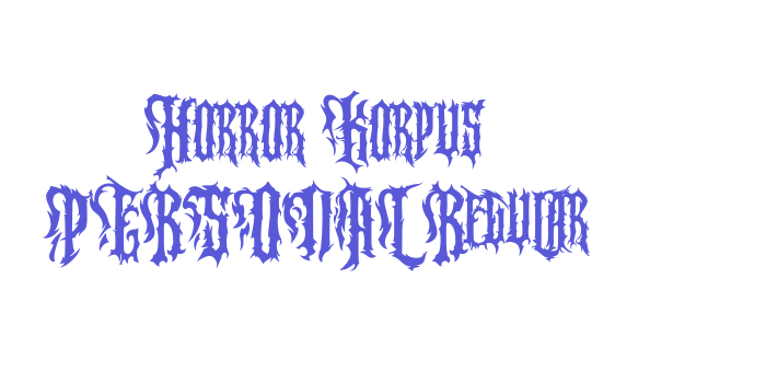 Horror Korpus PERSONAL Regular Font Download