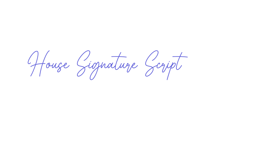 House Signature Script Font Download