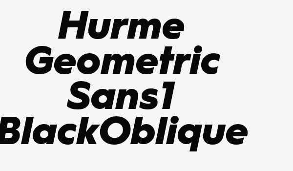 Hurme Geometric Sans1 BlackOblique Font