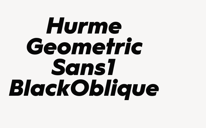 Hurme Geometric Sans1 BlackOblique Font