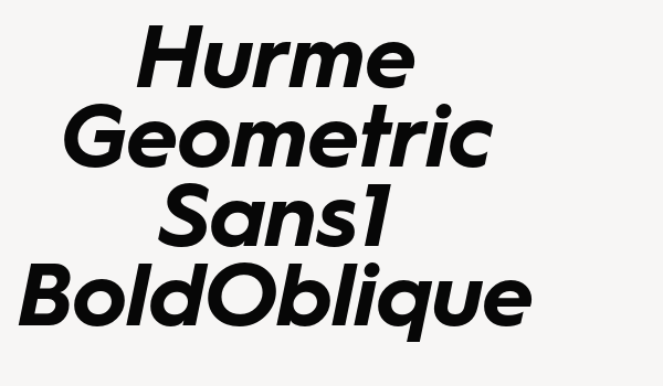 Hurme Geometric Sans1 BoldOblique Font