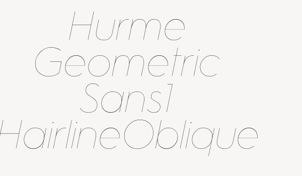 Hurme Geometric Sans1 HairlineOblique Font