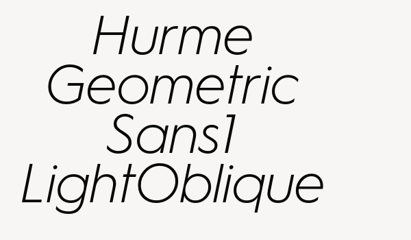 Hurme Geometric Sans1 LightOblique Font