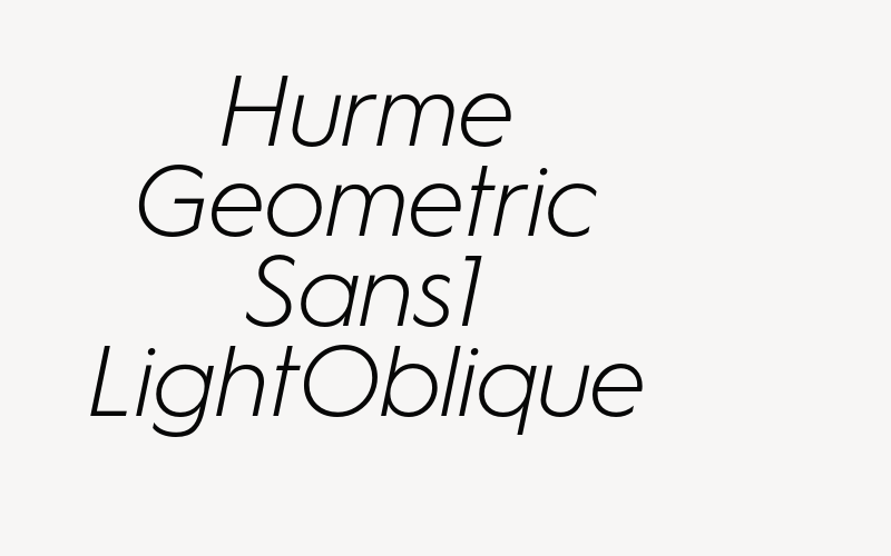 Hurme Geometric Sans1 LightOblique Font