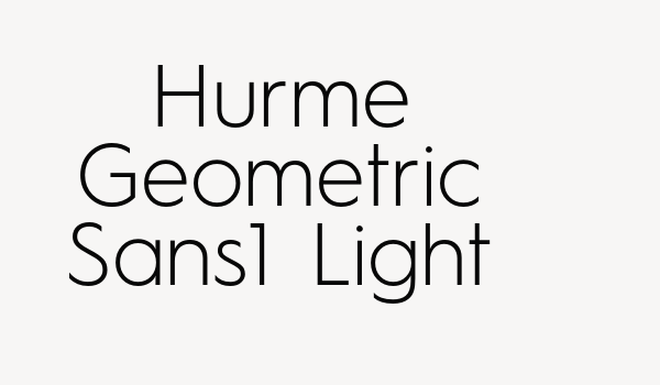 Hurme Geometric Sans1 Light Font