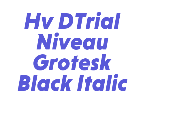 Hv DTrial Niveau Grotesk Black Italic Font