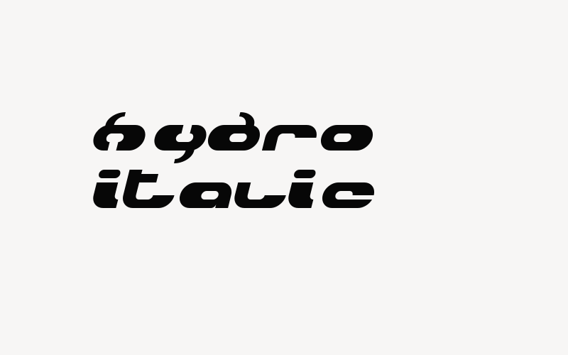 Hydro Italic Font