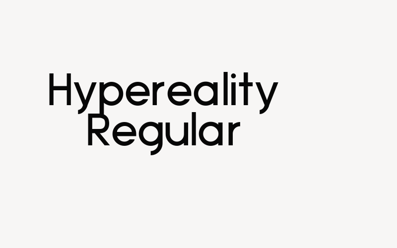 Hypereality Regular Font