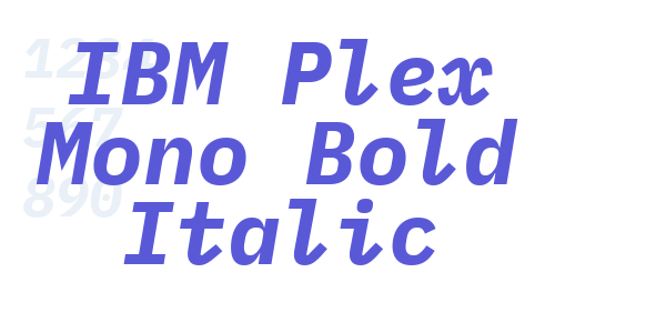 IBM Plex Mono Bold Italic font