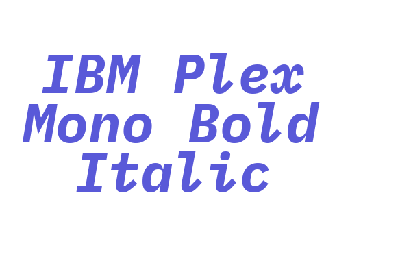 IBM Plex Mono Bold Italic Font