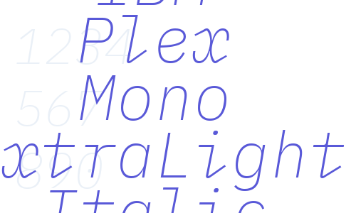 IBM Plex Mono ExtraLight Italic Font