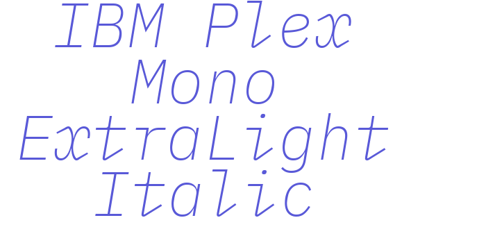 Download IBM Plex Mono ExtraLight Italic Font