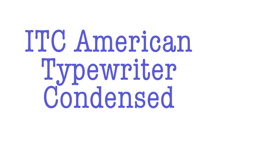 ITC American Typewriter Condensed Font Download