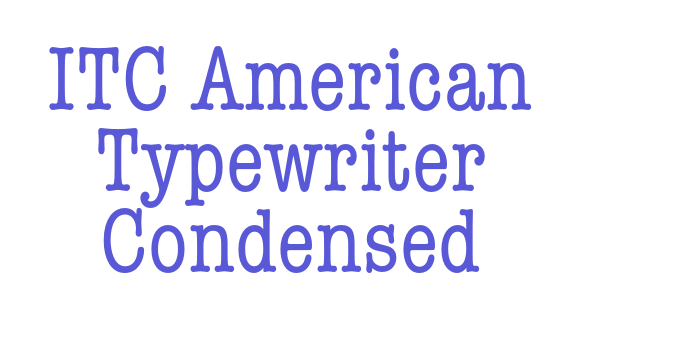 ITC American Typewriter Condensed Font Download