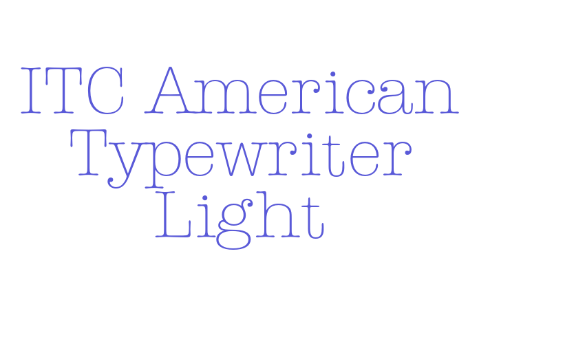 ITC American Typewriter Light Font Download