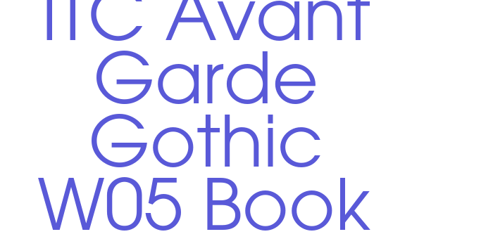 ITC Avant Garde Gothic W05 Book Font