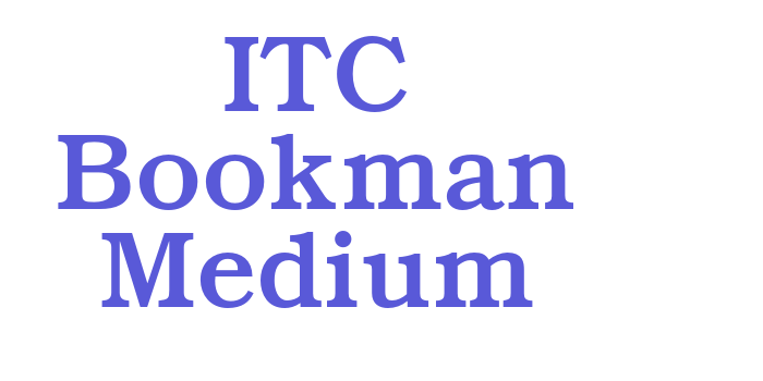 ITC Bookman Medium Font