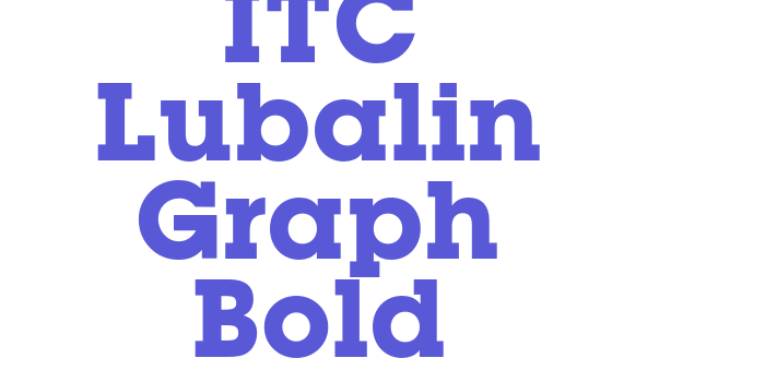 ITC Lubalin Graph Bold Font