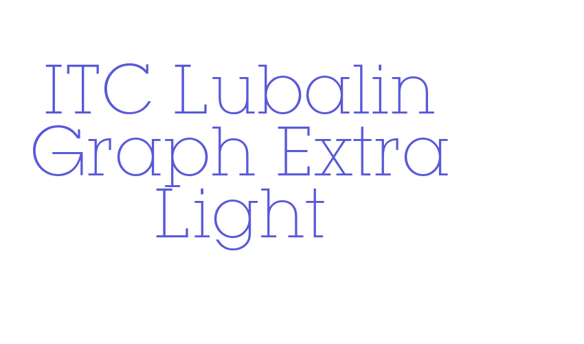 ITC Lubalin Graph Extra Light Font Download