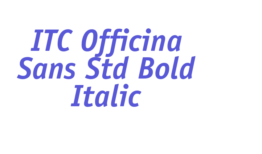 ITC Officina Sans Std Bold Italic Font Download