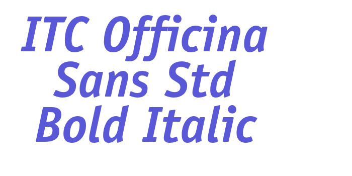 ITC Officina Sans Std Bold Italic Font