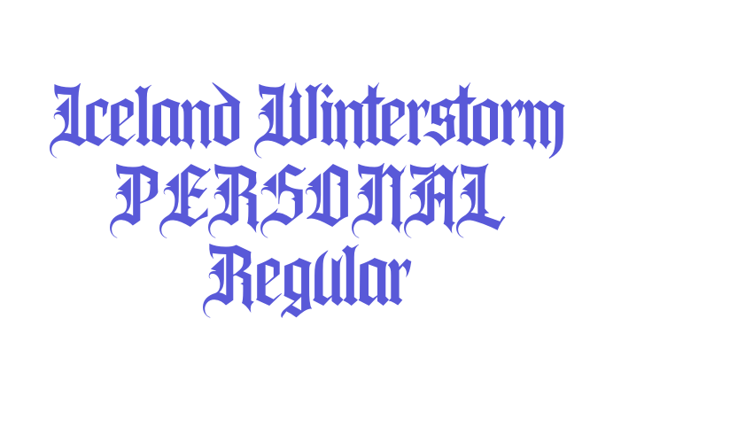 Iceland Winterstorm PERSONAL Regular Font Download