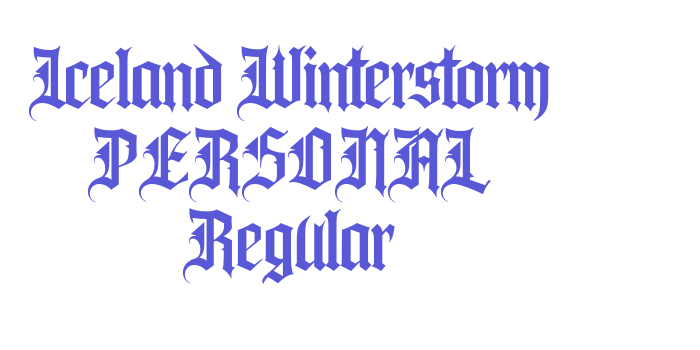 Iceland Winterstorm PERSONAL Regular Font Download