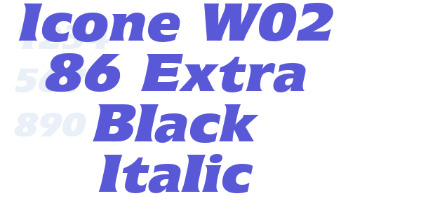 Icone W02 86 Extra Black Italic font free