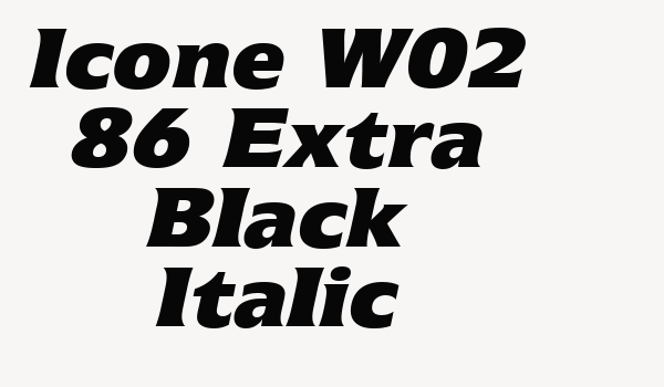 Icone W02 86 Extra Black Italic Font