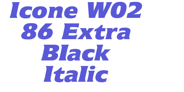 Icone W02 86 Extra Black Italic Font Download