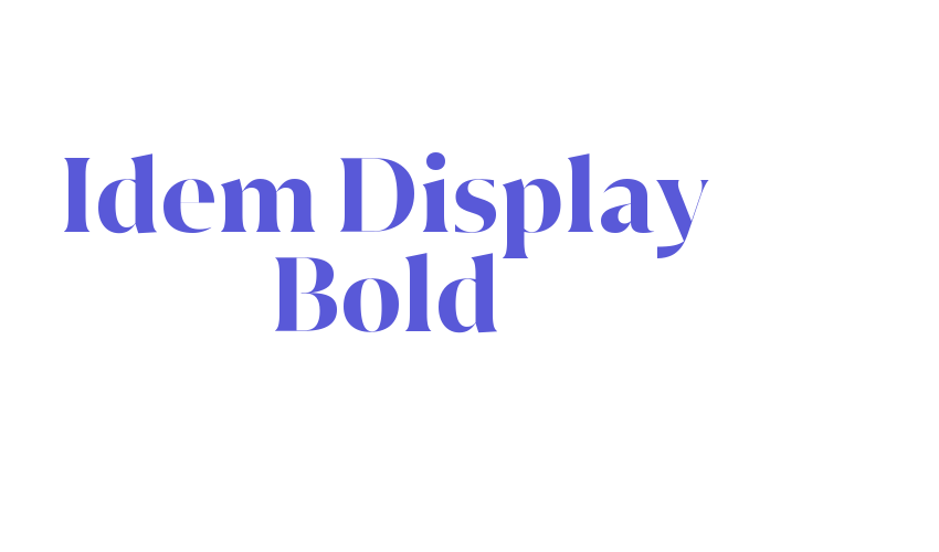 Idem Display Bold Font Download