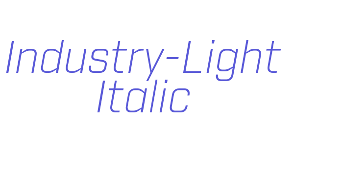 Industry-Light Italic Font Download