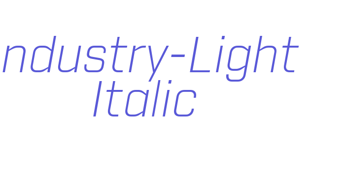 Industry-Light Italic Font