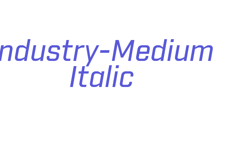 Industry-Medium Italic Font Download