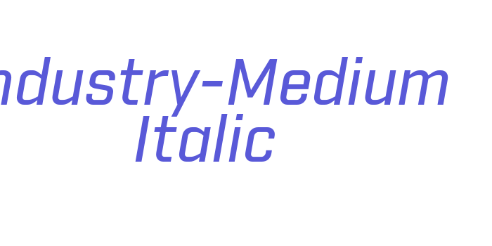 Industry-Medium Italic Font Download