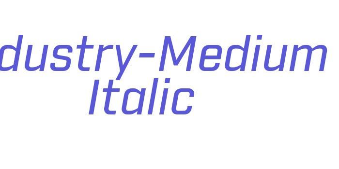 Industry-Medium Italic Font