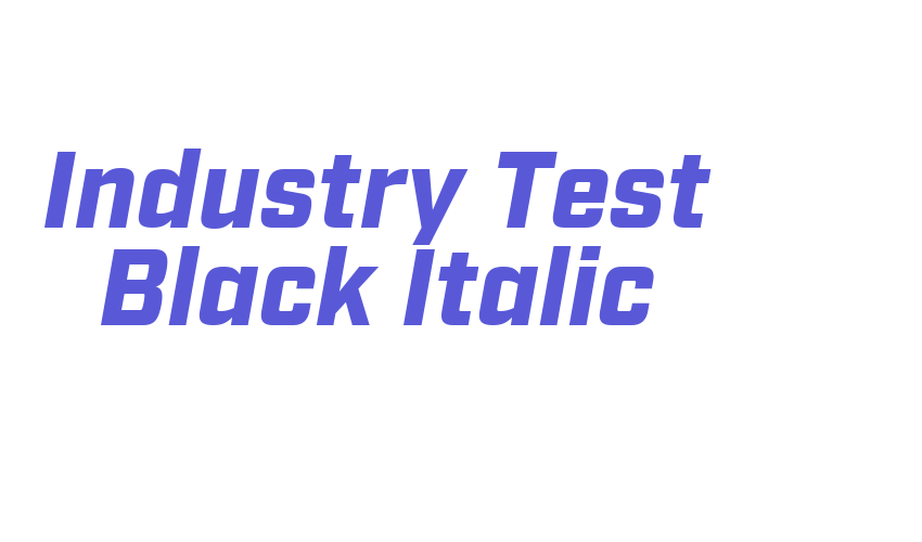 Industry Test Black Italic Font Download