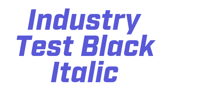 Industry Test Black Italic Font