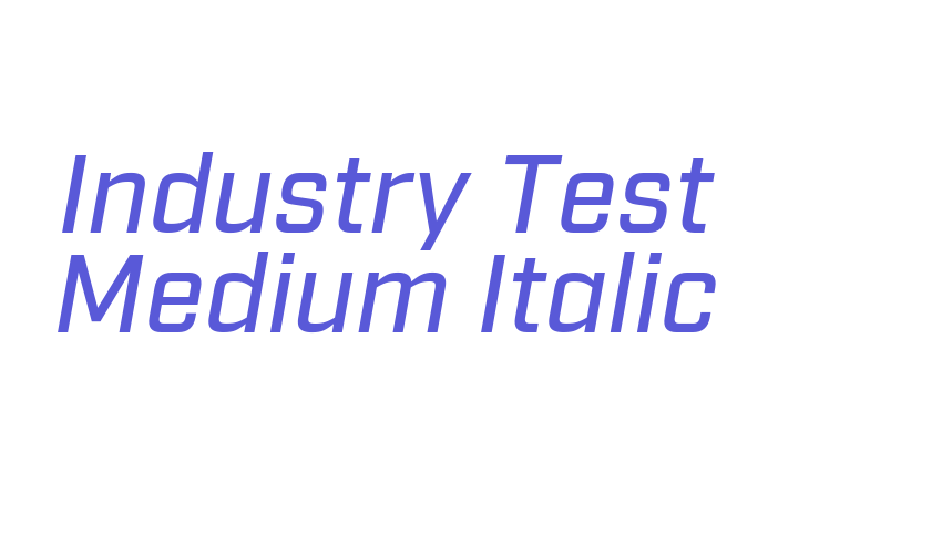 Industry Test Medium Italic Font Download