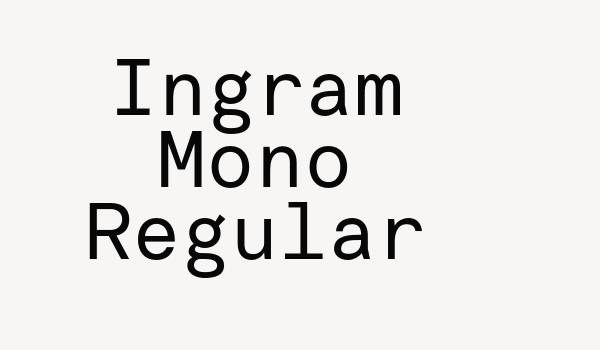 Ingram Mono Regular Font