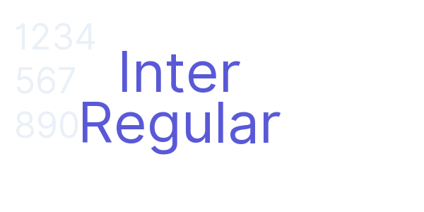 Inter Regular font