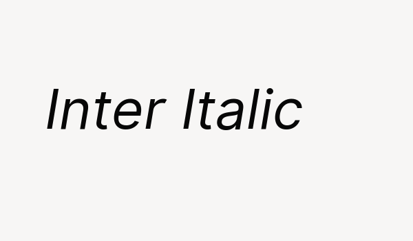 Inter Italic Font