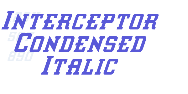 Interceptor Condensed Italic font free