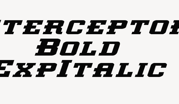 Interceptor Bold ExpItalic Font