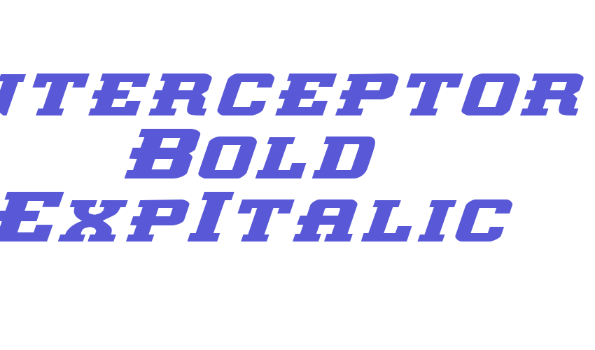 Interceptor Bold ExpItalic Font