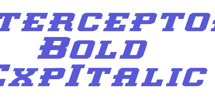 Interceptor Bold ExpItalic Font