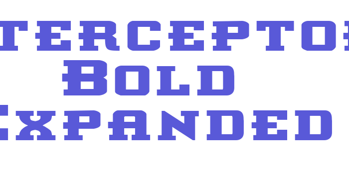 Interceptor Bold Expanded Font