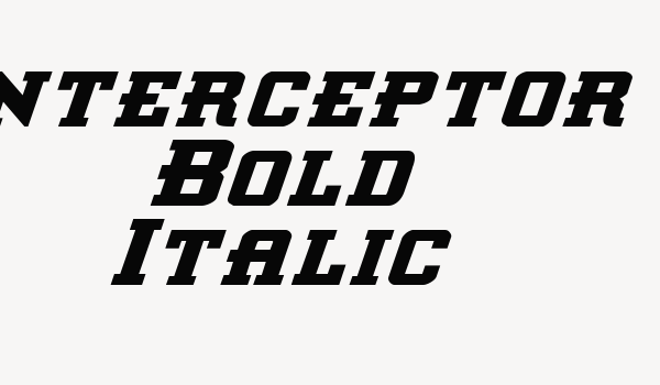 Interceptor Bold Italic Font