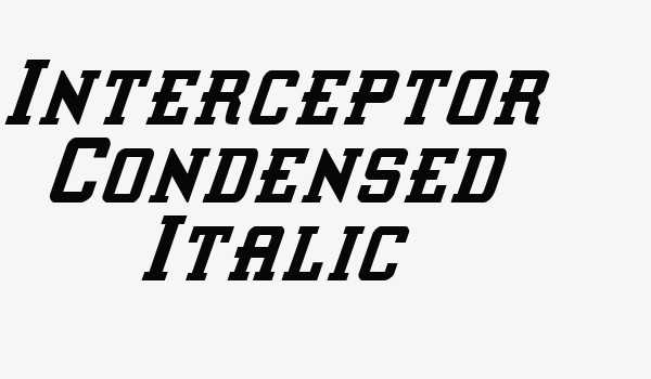 Interceptor Condensed Italic Font